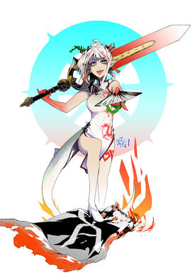 Full-Body+2 Props+Simple BG